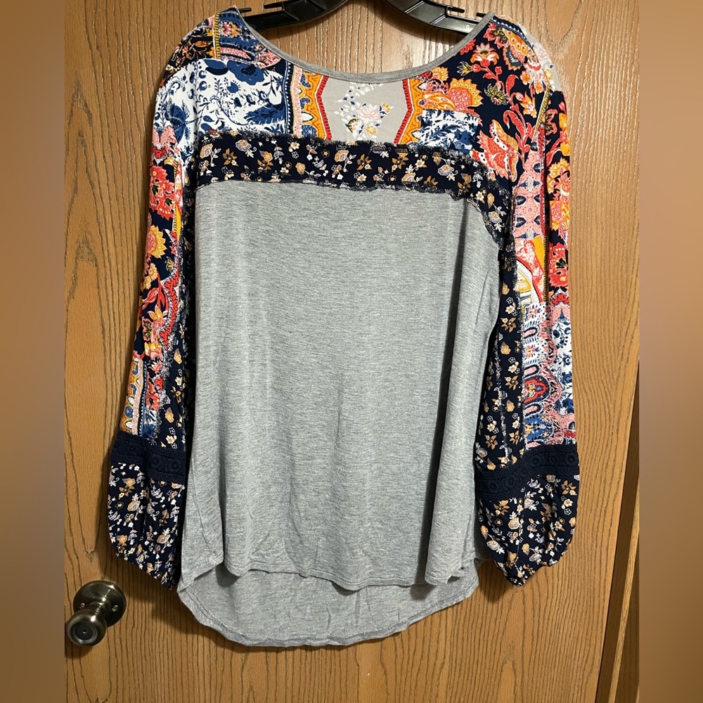 Cato Patchwork Print Blouse - Multicolored